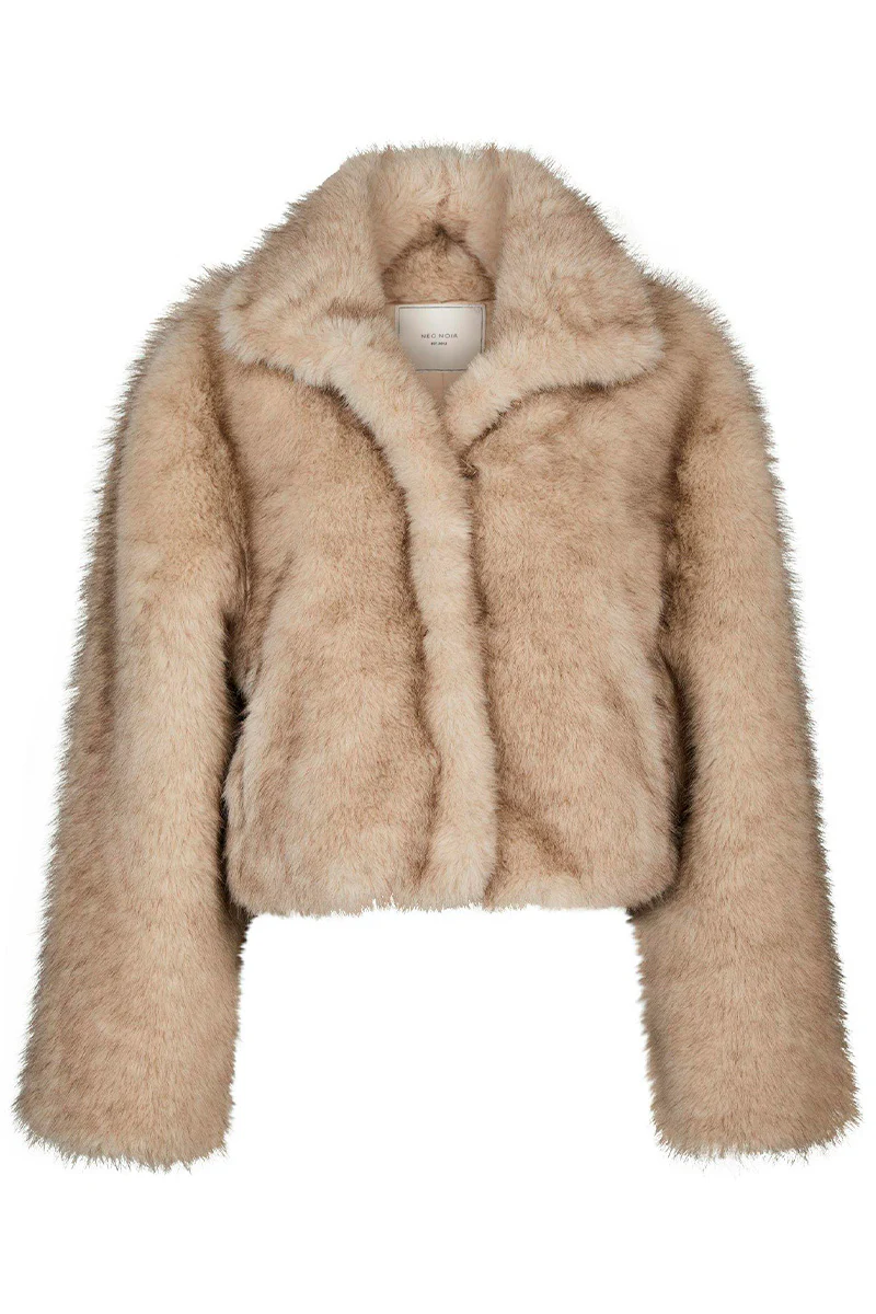 Steff Faux Fur Jacket | Beige | Jakke fra Neo Noir - Image 2