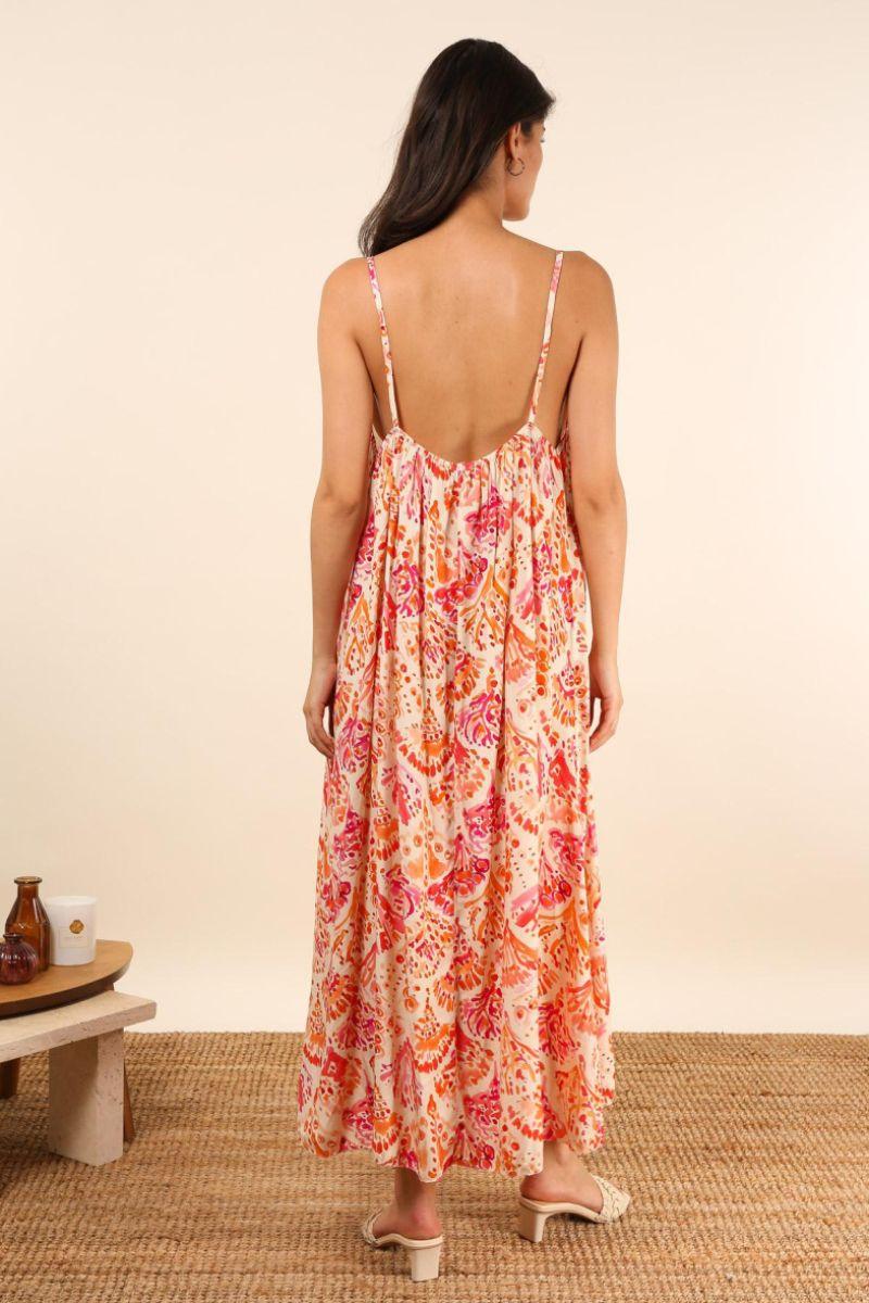Strap Dress Print | Coral | Kjole fra Avery - Image 2