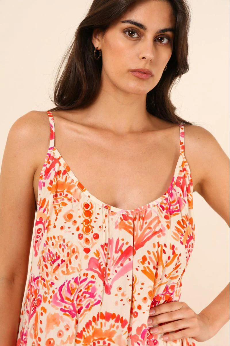 Strap Dress Print | Coral | Kjole fra Avery - Image 3