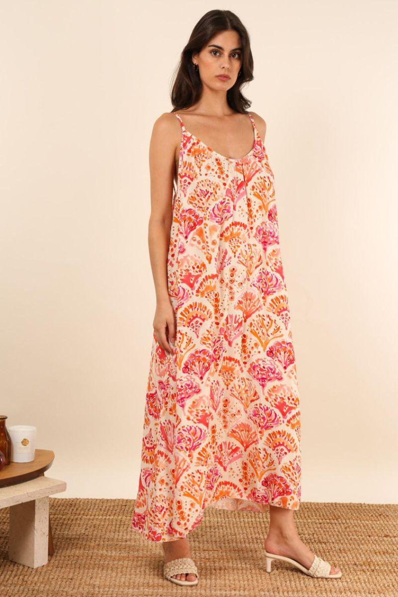 Strap Dress Print | Coral | Kjole fra Avery - Image 4
