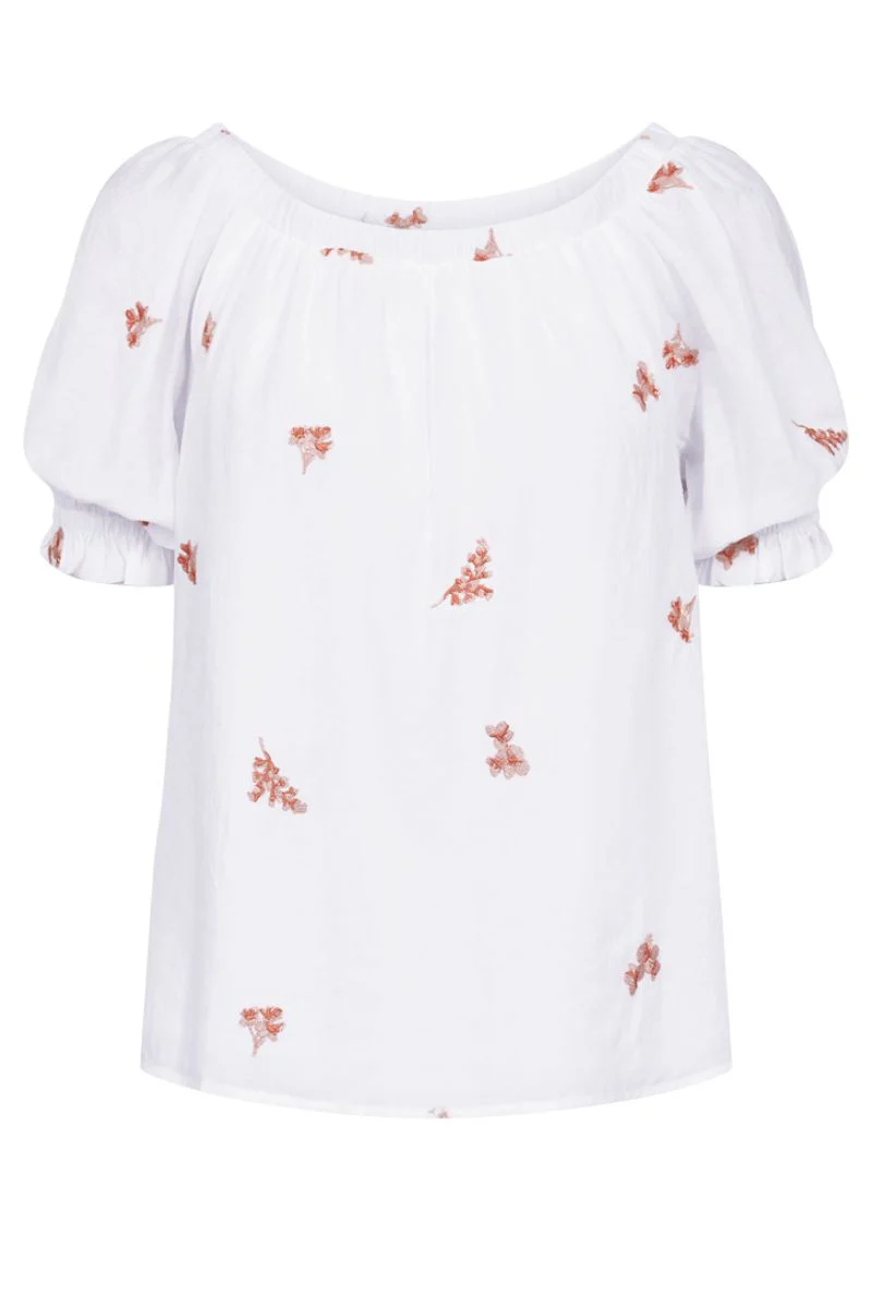 Stream Blouse 206178 | Brilliant White W. Coral Blush | Bluse fra Freequent - Image 2