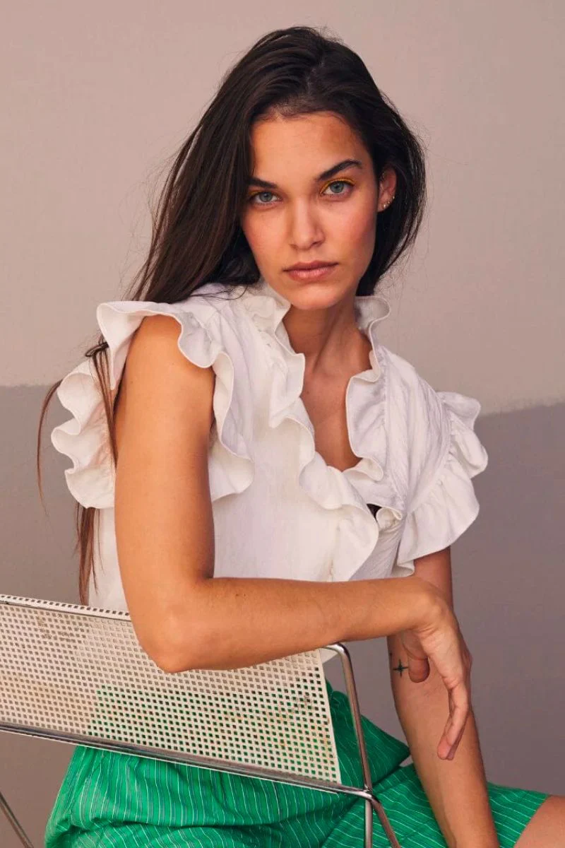 Sueda Frill Top | White | T-Shirt fra Co'couture - Image 4