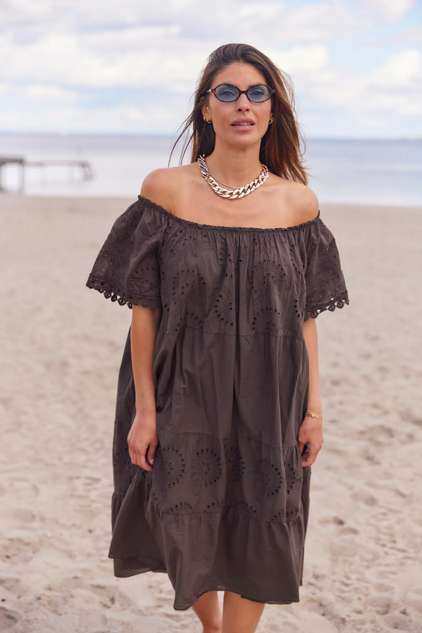 Sunnyside Short dress | Dark Brown - Image 3