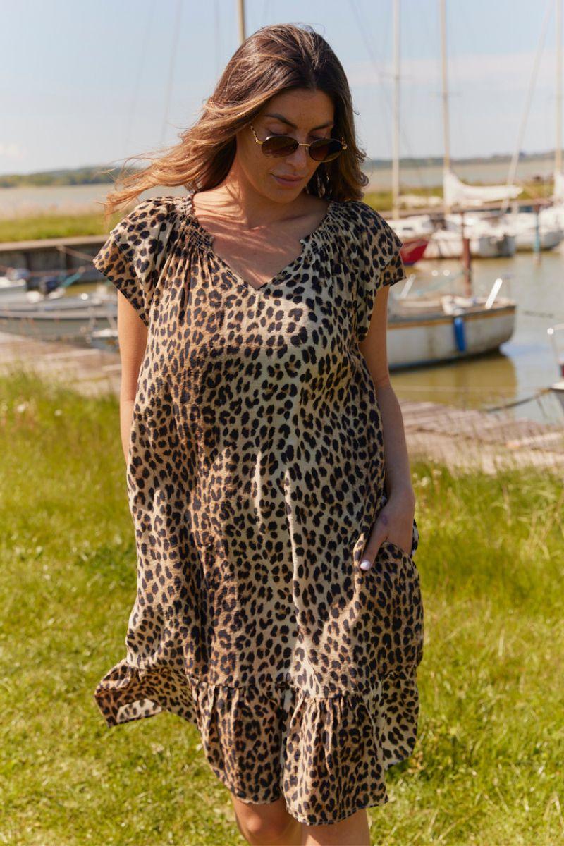 Sunrise Crop Lima Leo Dress 36538 | Khaki - Image 4