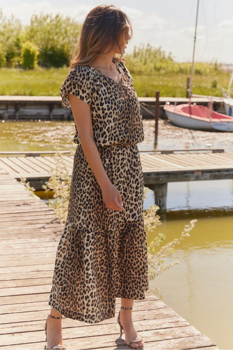 Sunrise Lima Leo Gipsy Skirt 34226 | Khaki | Nederdel fra Co'couture - Image 3