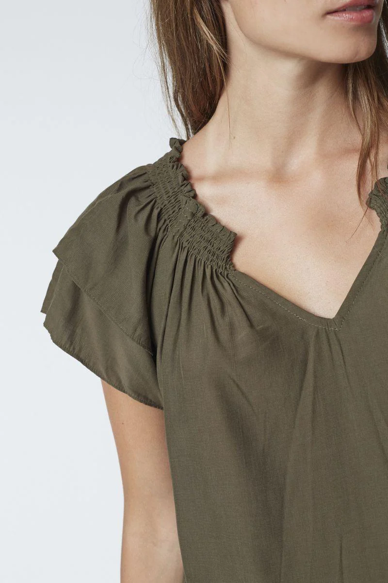 Sunrise Top | Dark Army | Bluse fra Co'couture - Image 5