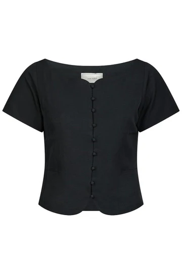 Tango Structure Top | Dark Navy | Bluse fra Neo Noir - Image 2