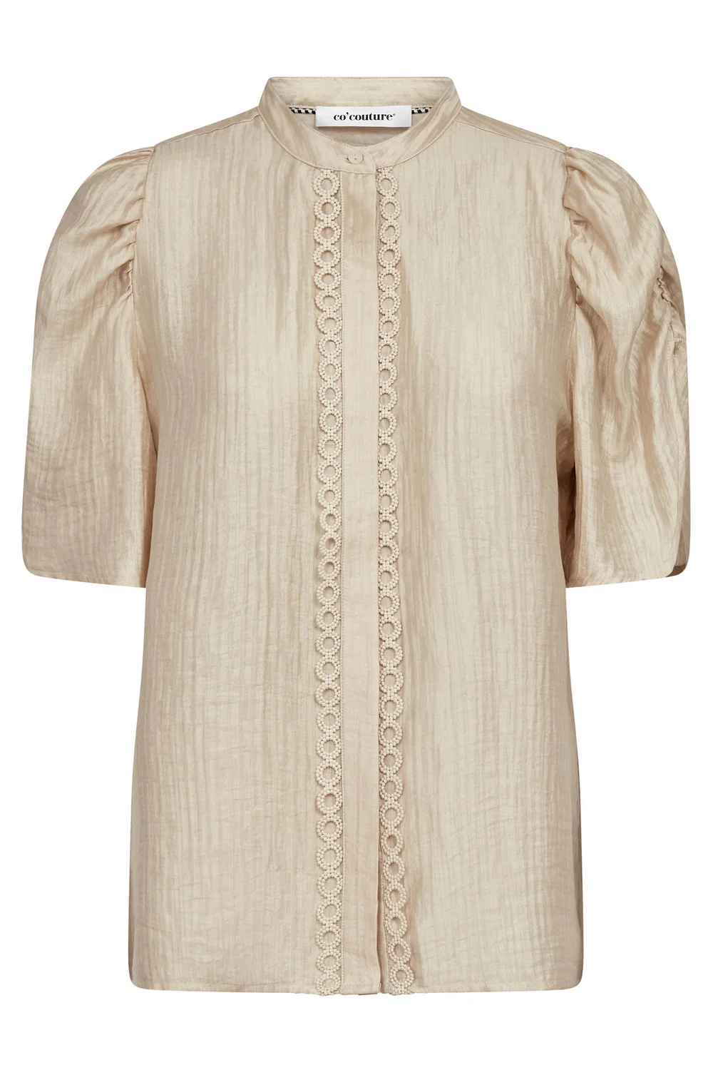 Tassycc Lace Ss Puff Shirt | Bisquit | Skjorte fra Co'Couture - Image 2