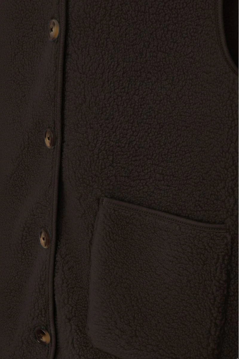Teddy Waistcoat 207624 | Coffee Bean | Jakke fra Freequent - Image 2