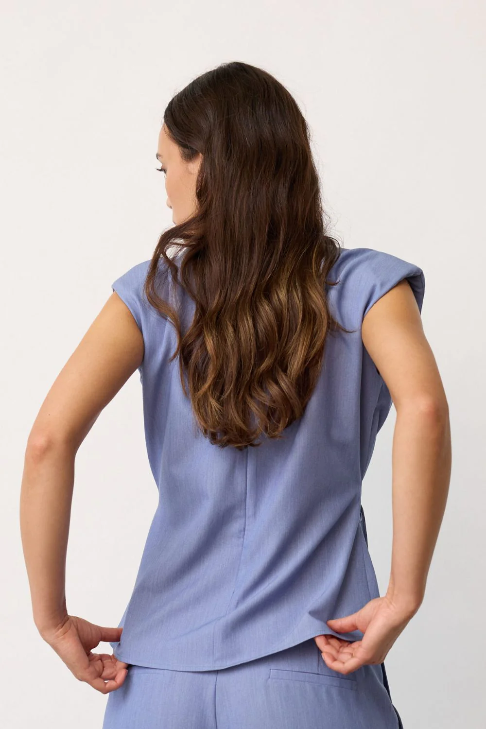 Tenny Pleat Top 45198 | Denim blue | Top fra Co'couture - Image 5