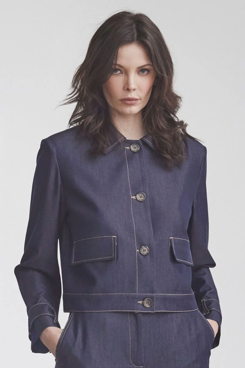 Terry Denim Jacket 30325 | Dark Denim | Jakke fra Co'couture - Image 5