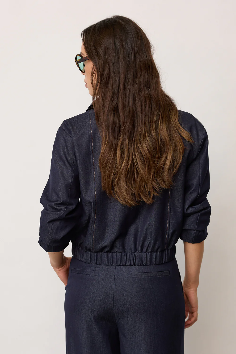 Terry Double Breasted Blazer | Navy Denim | Blazer fra Co'couture - Image 4