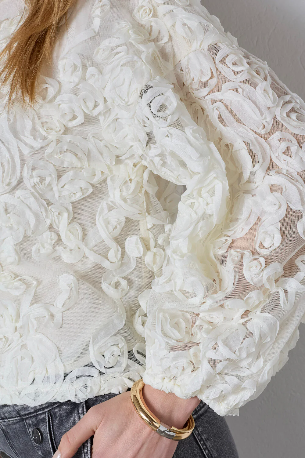 Tessy Flower Blouse 45009 | Off white | Bluse fra Co'couture - Image 3