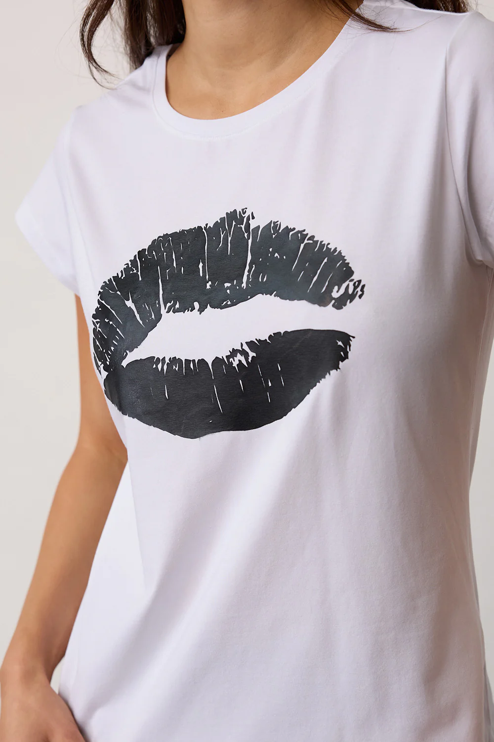 The Kiss Tee | White Black | T-Shirt fra Co'couture - Image 5