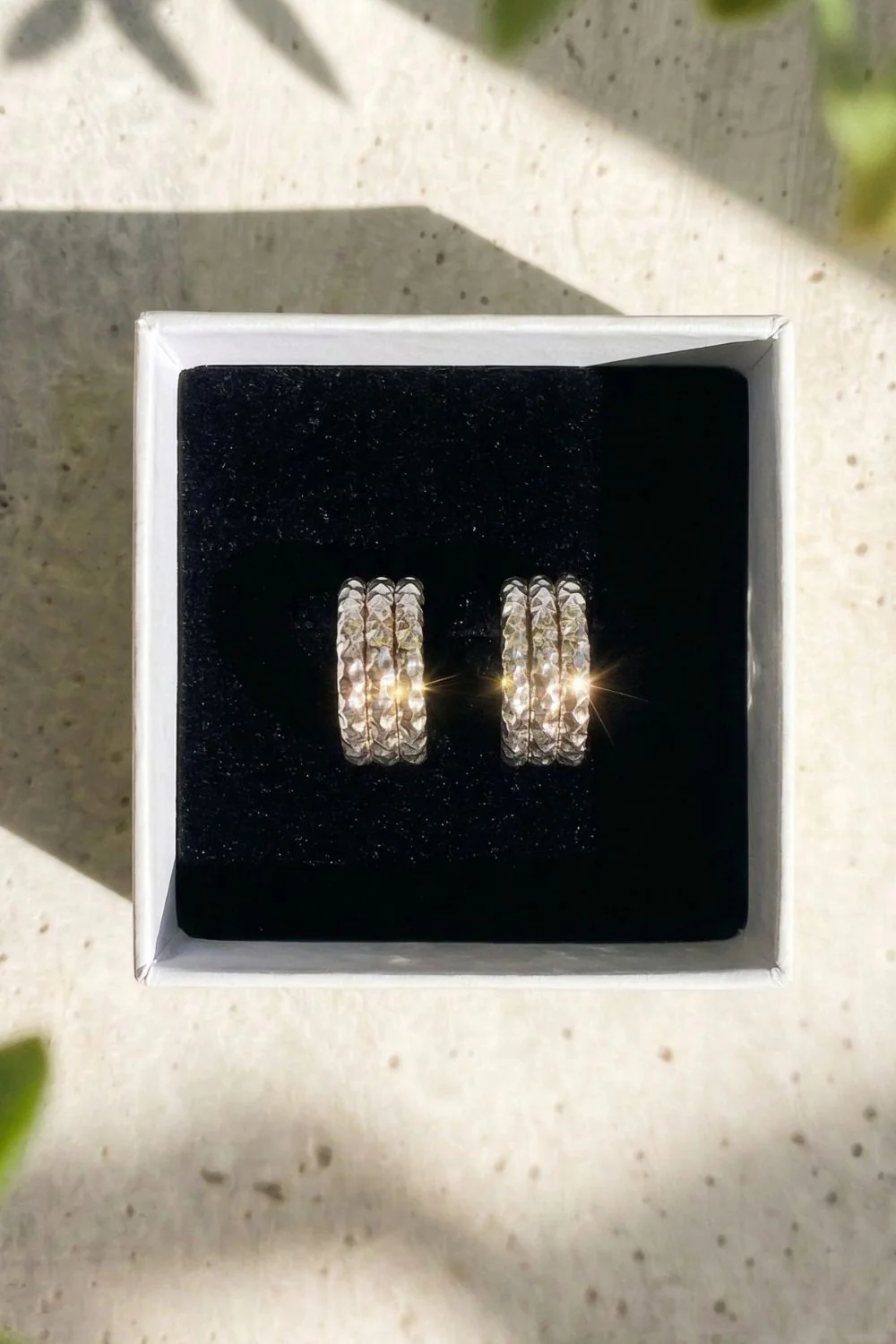 Three Line Bar Diamond Cut Ear Studs SS | Øreringe fra Birdsong