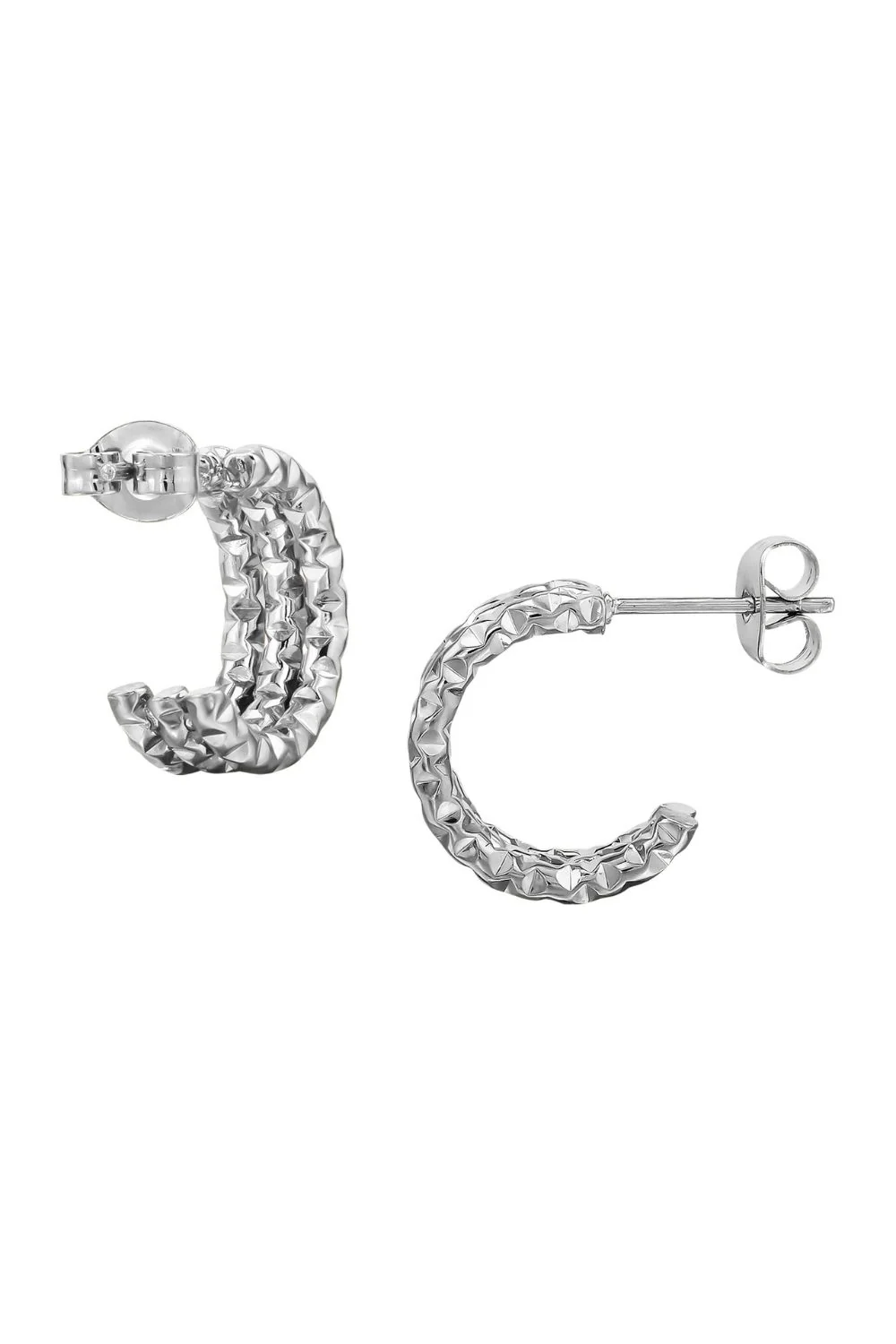 Three Line Bar Diamond Cut Ear Studs SS | Øreringe fra Birdsong - Image 5