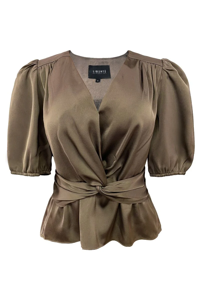 Tiki Ss Twist Blouse | Brown | Bluse fra Liberté - Image 2