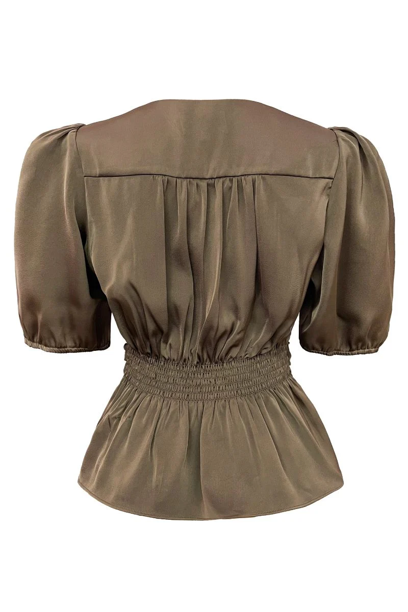Tiki Ss Twist Blouse | Brown | Bluse fra Liberté - Image 4