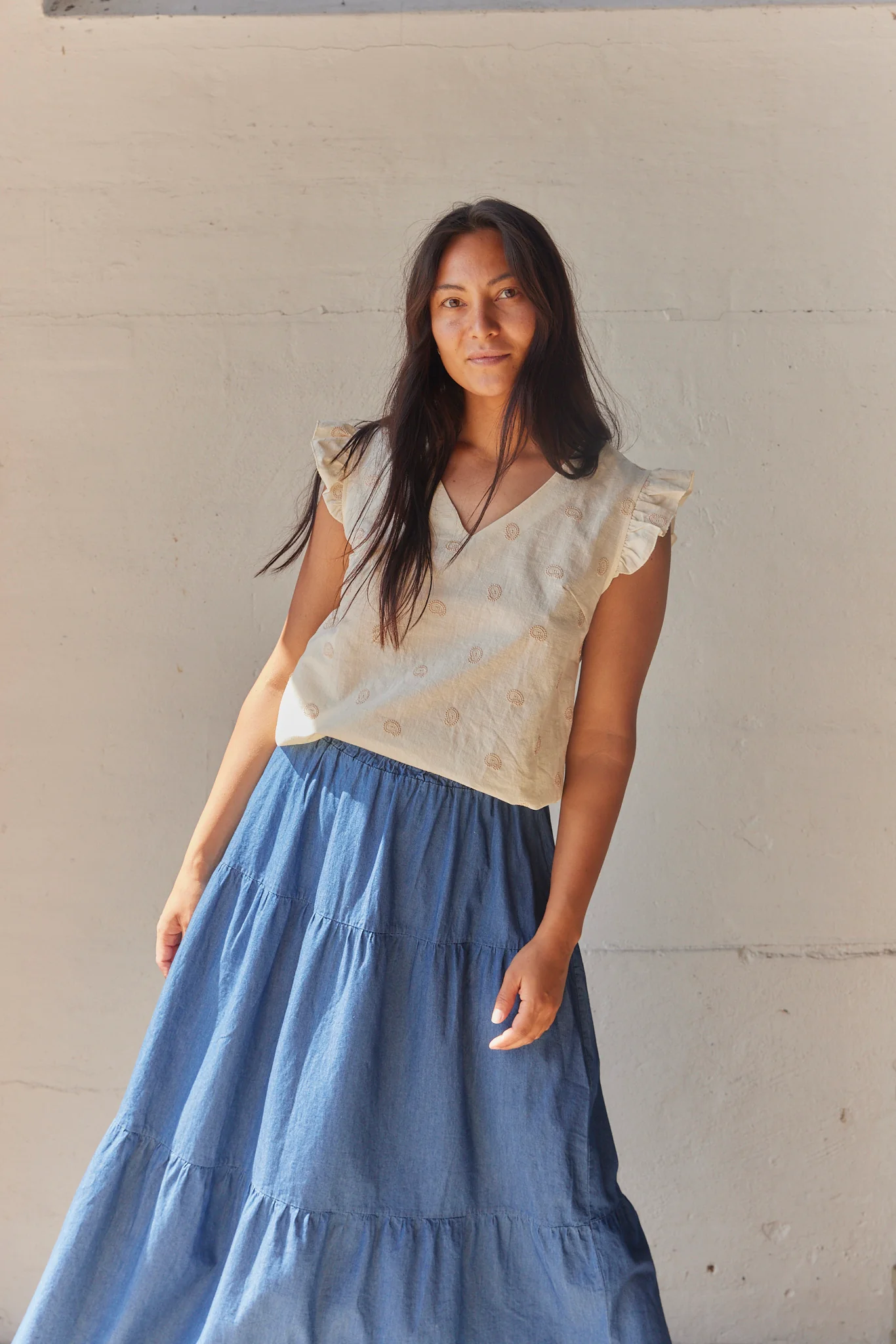 Golden Flowers Frill top | Top fra Atelier C - Image 4