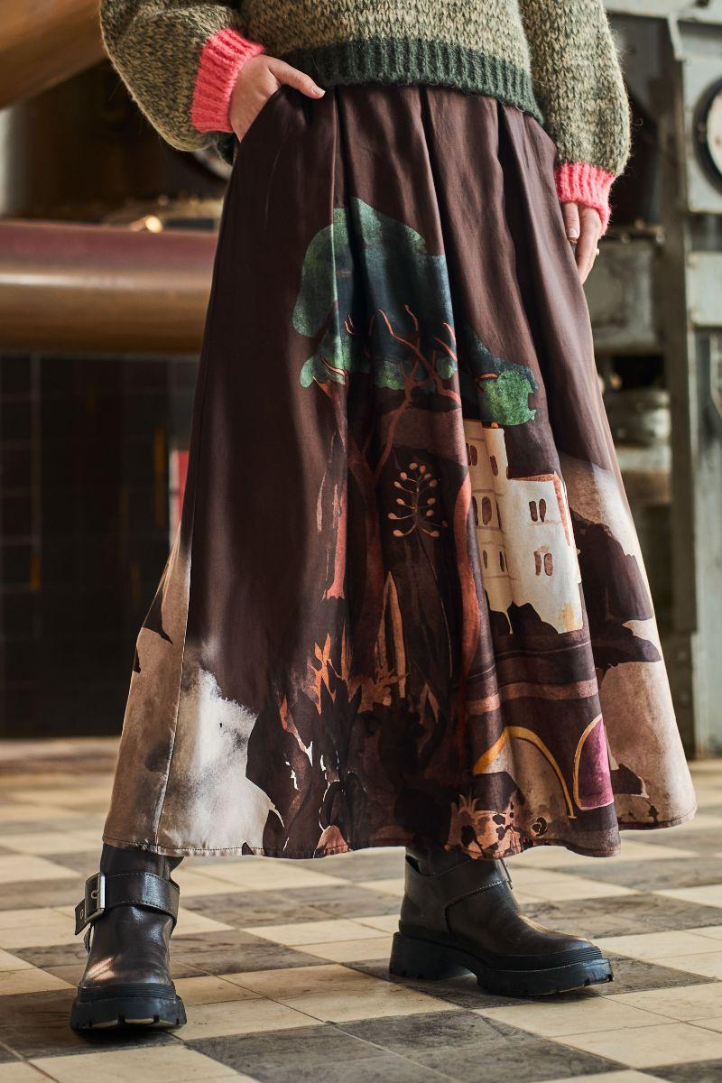 Toscana Skirt | Coffee | Nederdel fra Black Colour