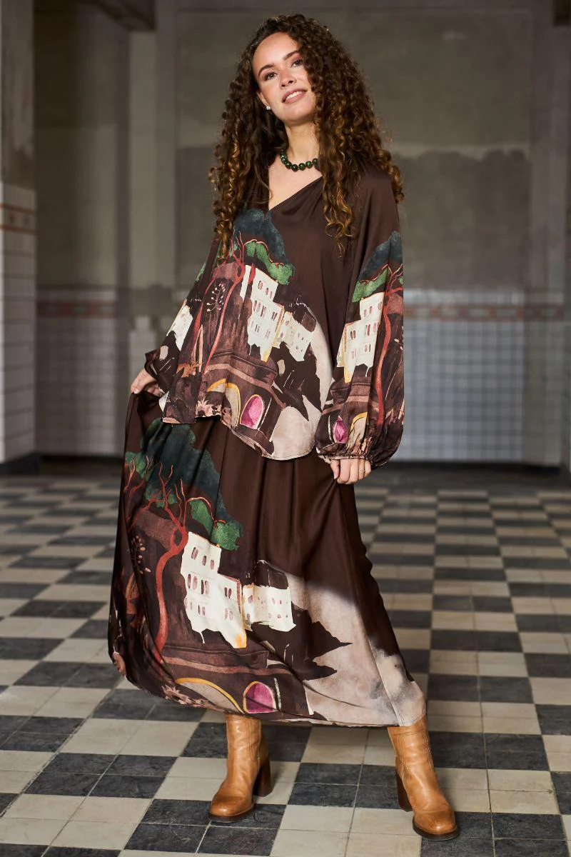 Toscana Skirt | Coffee | Nederdel fra Black Colour - Image 3