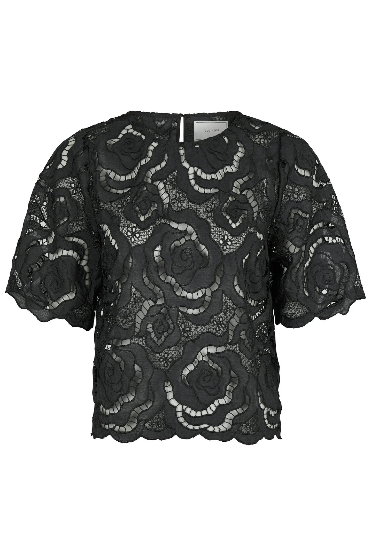 Trisha Big Lace Blouse | Black | Bluse fra Neo Noir - Image 2