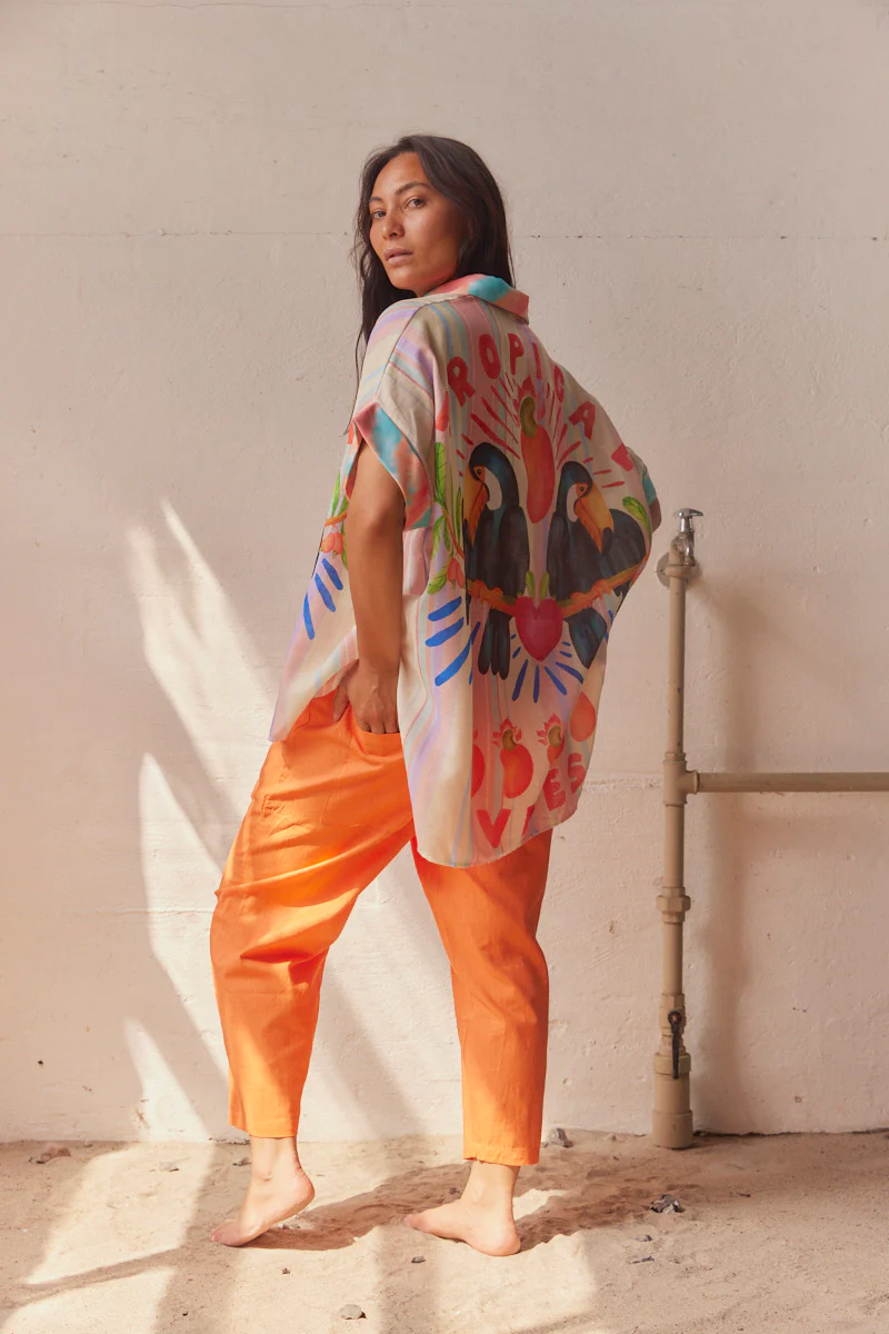 Tropicana Tucan SS shirt | Orange | Skjorte fra Atelier C - Image 2