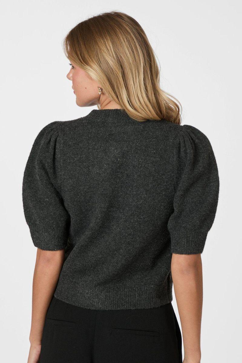 Trudy Deco Knit Cardigan | Antracit Melange | Strik fra Neo Noir - Image 5