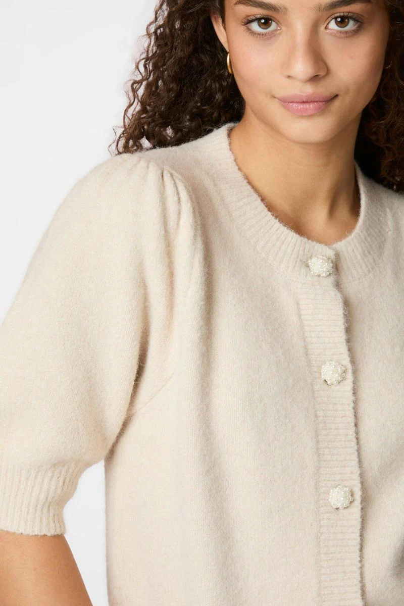 Trudy Deco Knit Cardigan | Ivory | Knitwear fra Neo Noir - Image 9