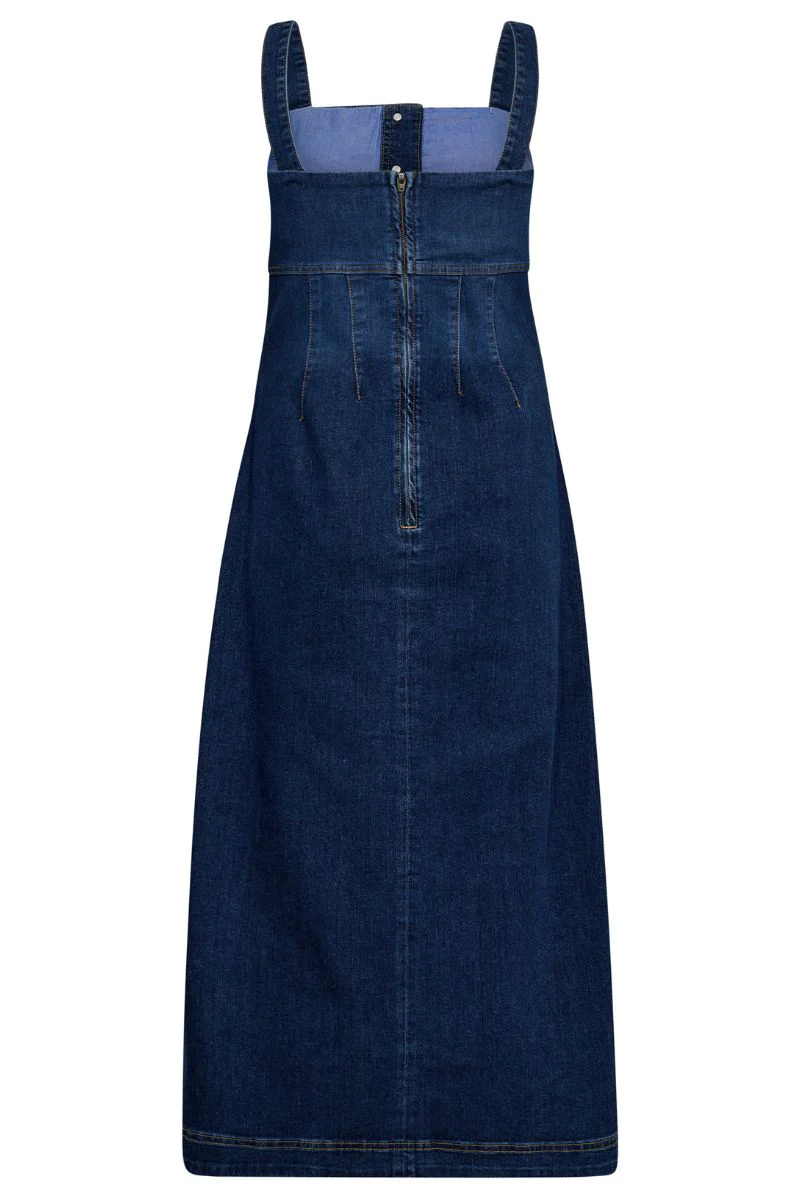 Tyler Denim Long Dress 36534 | Denim blue | Kjole fra Co'couture - Image 3