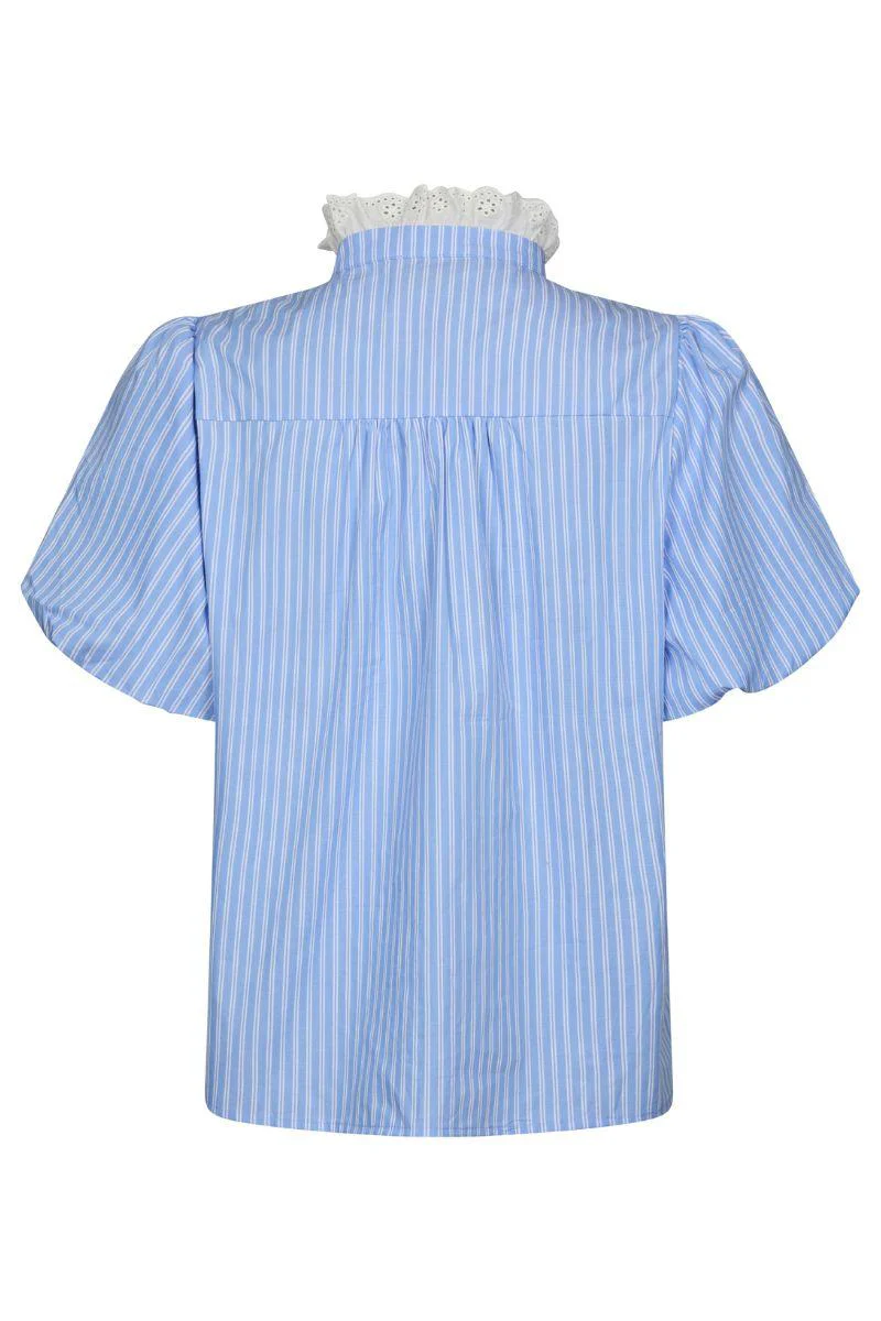Ulia Stripe Blouse | Blue Stripe | Bluse fra Neo Noir - Image 5