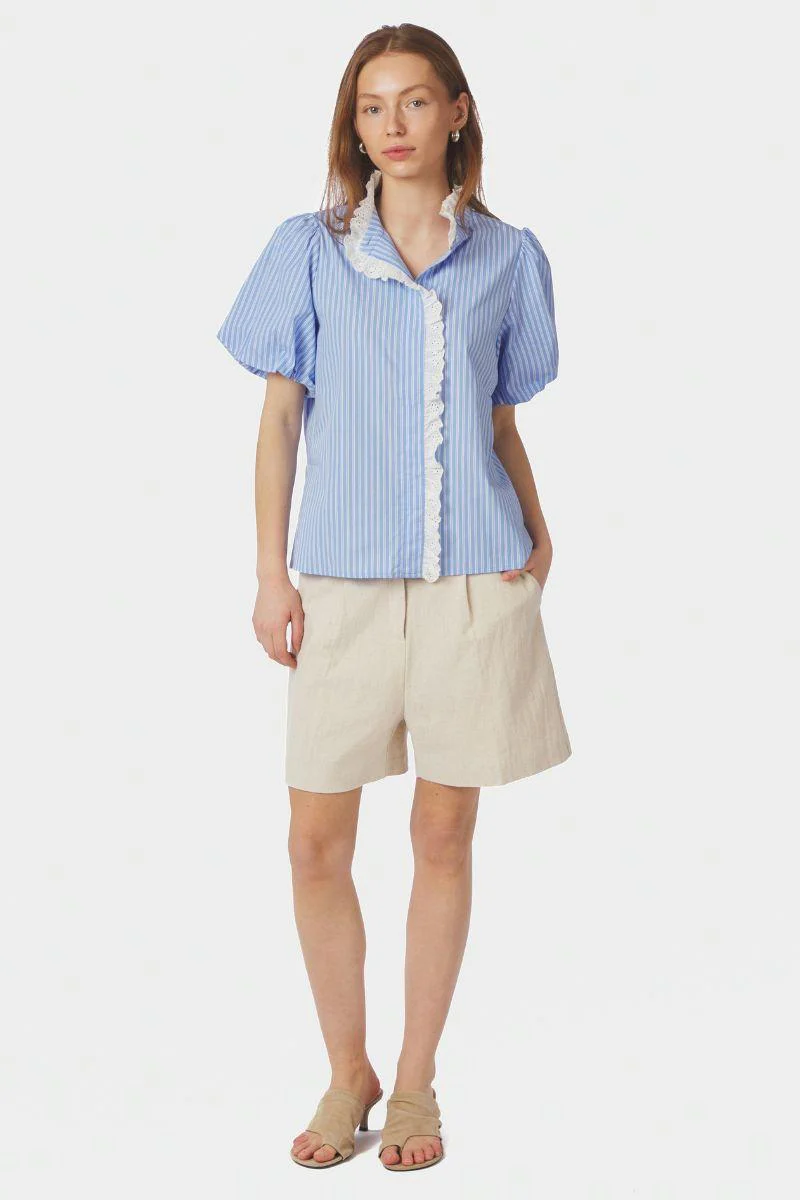 Ulia Stripe Blouse | Blue Stripe | Bluse fra Neo Noir - Image 7