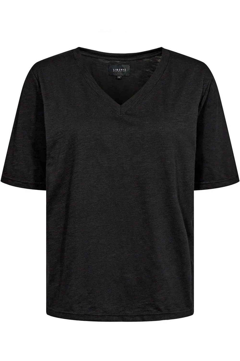 Ulla Ss Vneck Tshirt | Black | T-Shirt fra Liberté