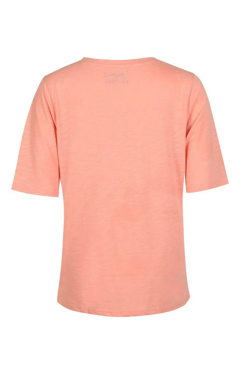 Ulla Ss Vneck Tshirt | Pale Peach | T-Shirt fra Liberté - Image 4