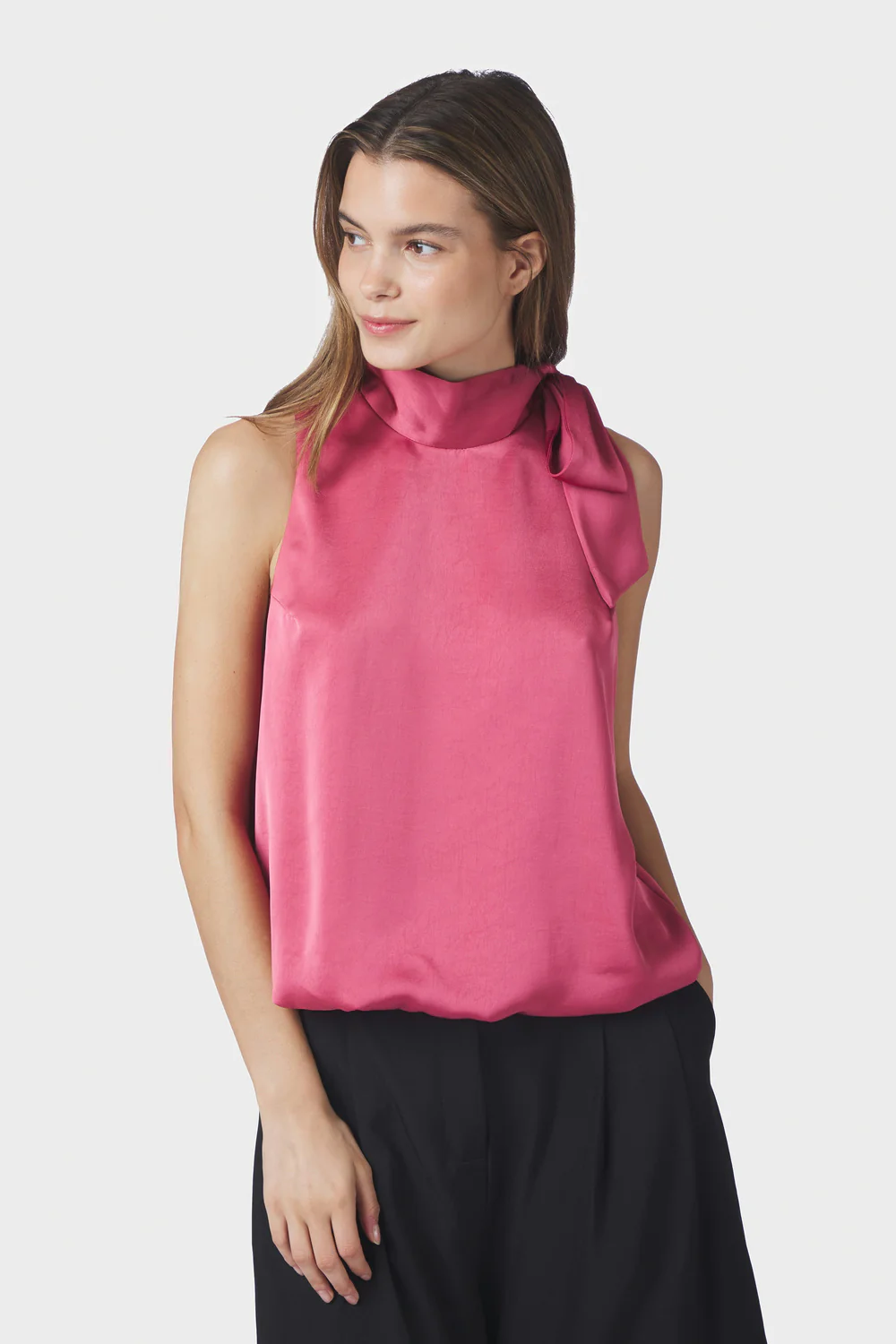 Veda Heavy Sateen Top | Cherry Pink | Top fra Neo Noir - Image 5