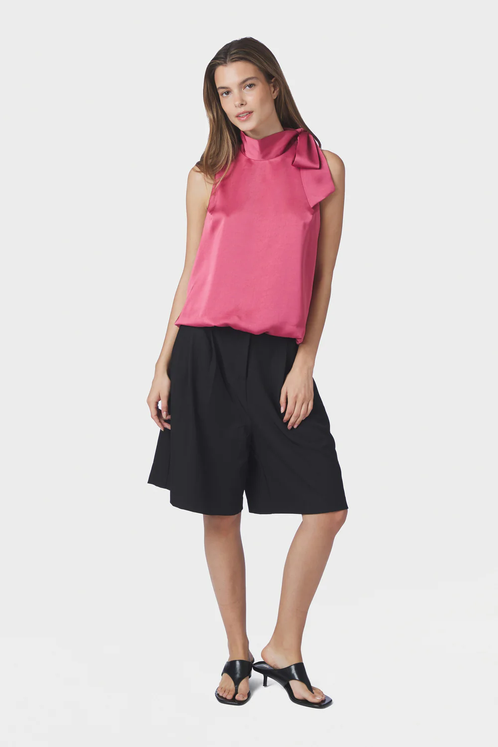 Veda Heavy Sateen Top | Cherry Pink | Top fra Neo Noir - Image 8