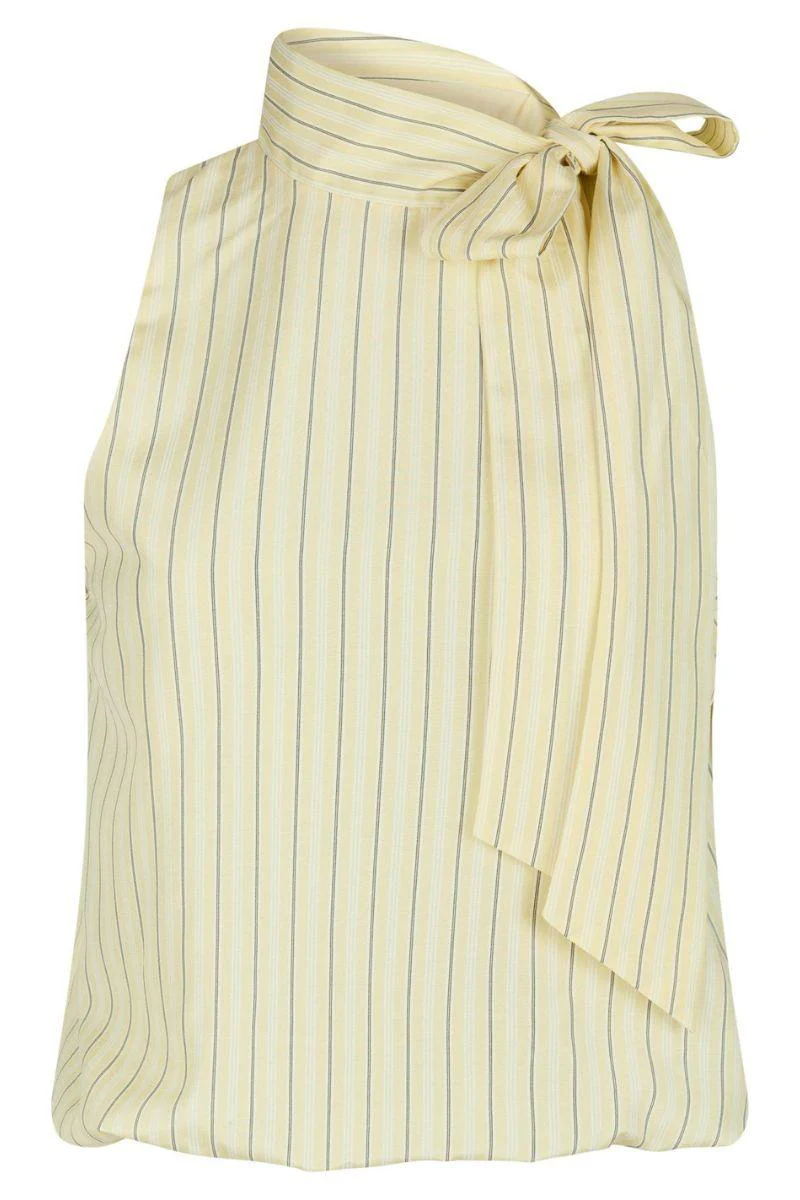Veda Stripe Top | Light Yellow | Bluse fra Neo Noir - Image 2
