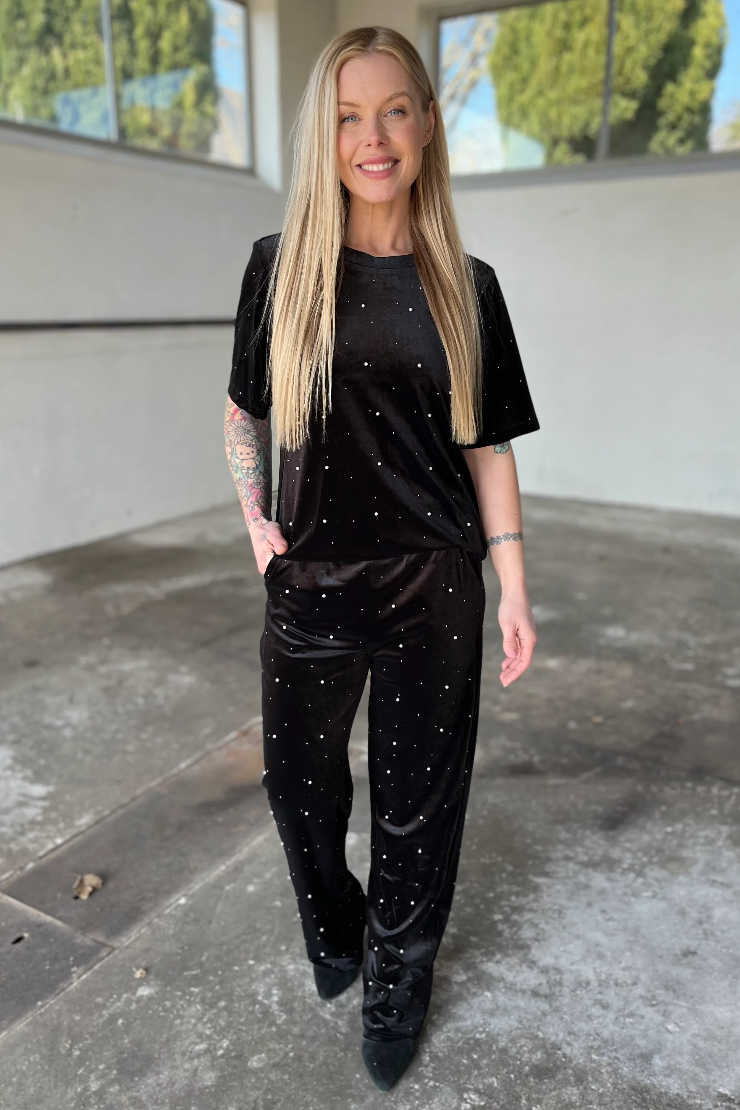 Velia Velvet Pants | Black | Bukser fra Liberté - Image 2