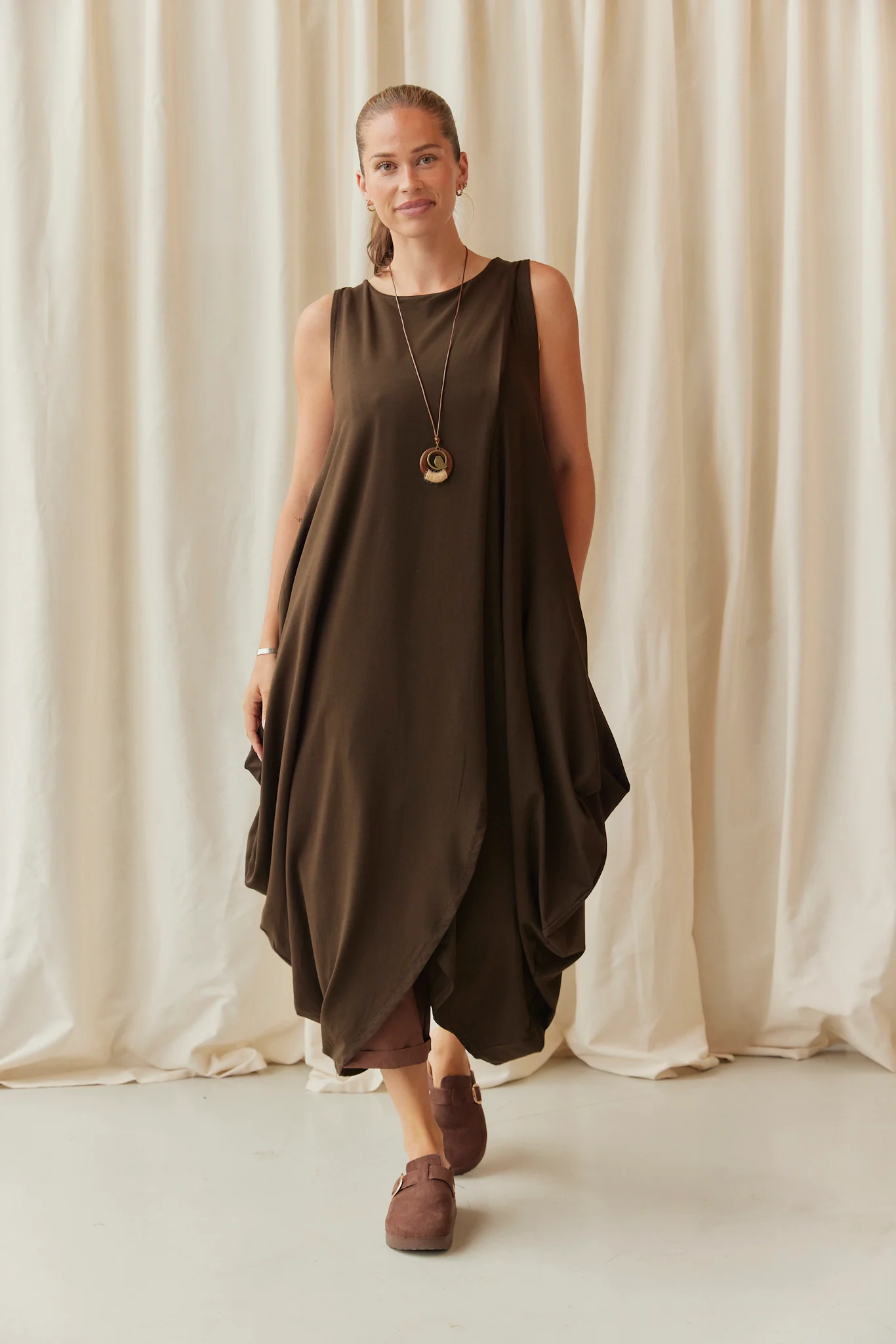 Velia Wrap Dress | Dark Maroon - Image 2