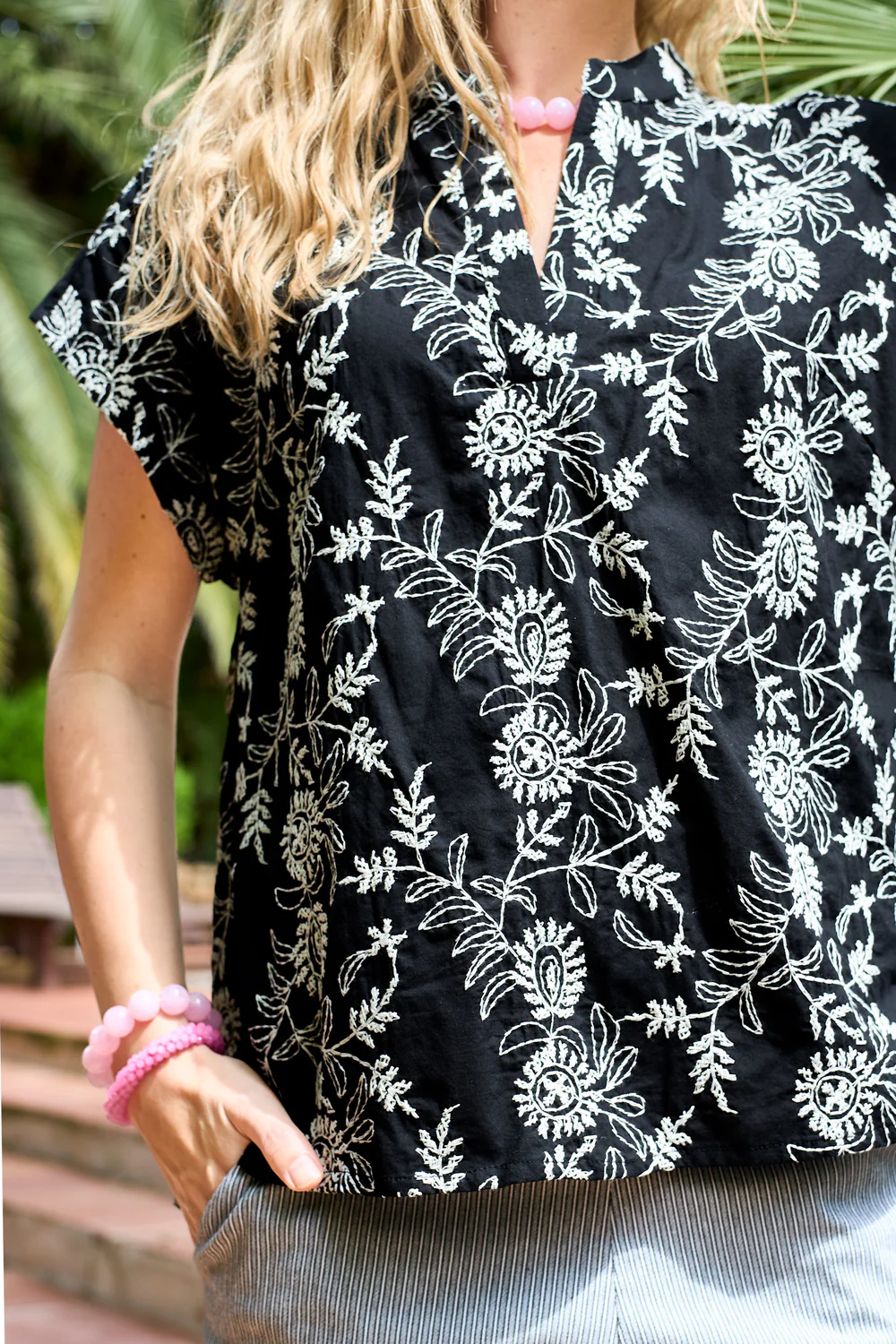 Venice S/S Blouse | Sort - Image 3