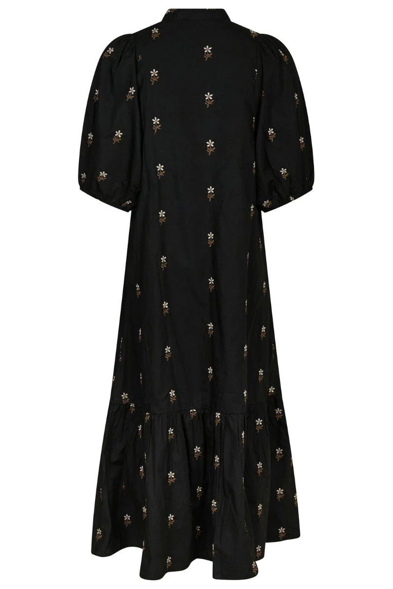 Veronica Flower Emb Dress | Black | Kjole fra Neo Noir - Image 4