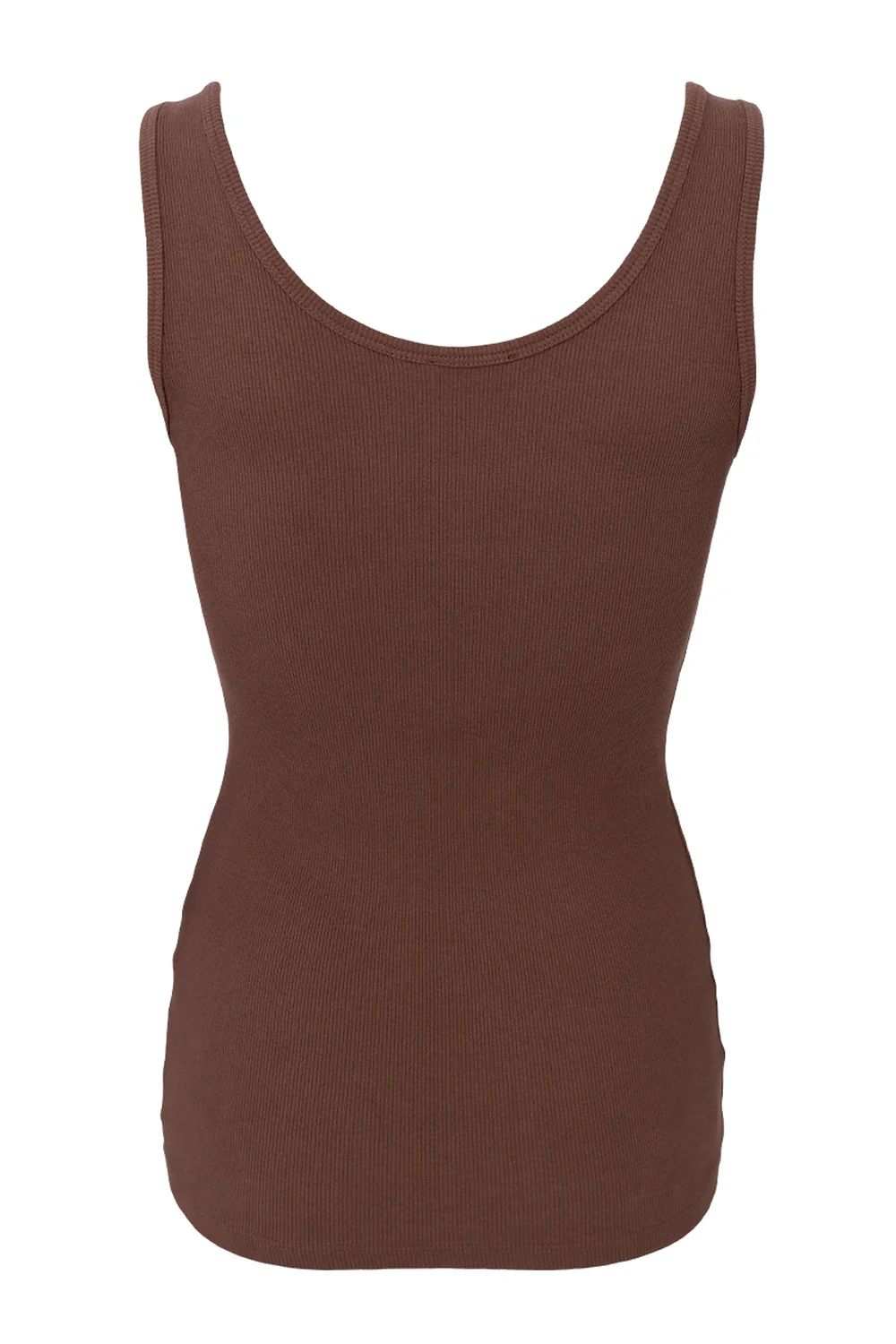 Vibs Rib Tank Top | Espresso | Top fra Black Colour - Image 2
