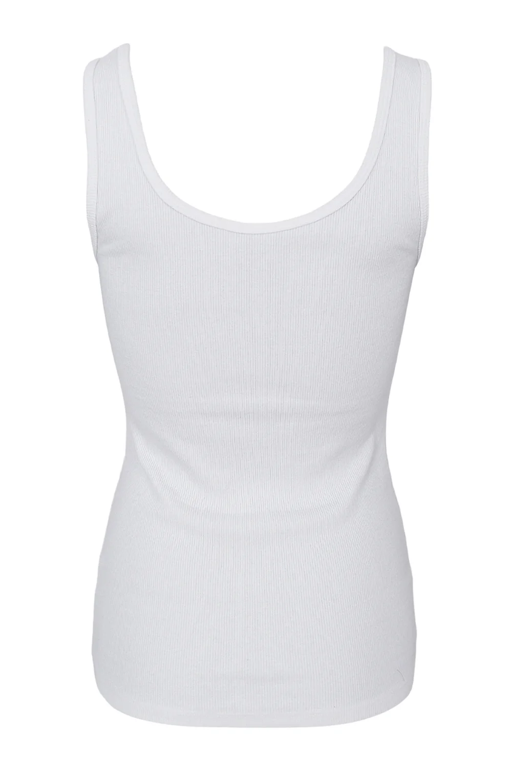 Vibs Rib Tank Top | Off White | Top fra Black Colour - Image 3