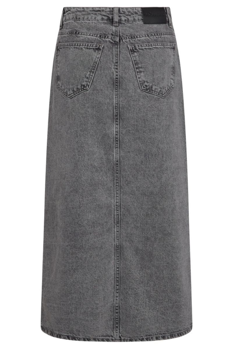 Vika Asym Slit Skirt 34099 | Mid Grey | Nederdel med print fra Co'Couture - Image 4