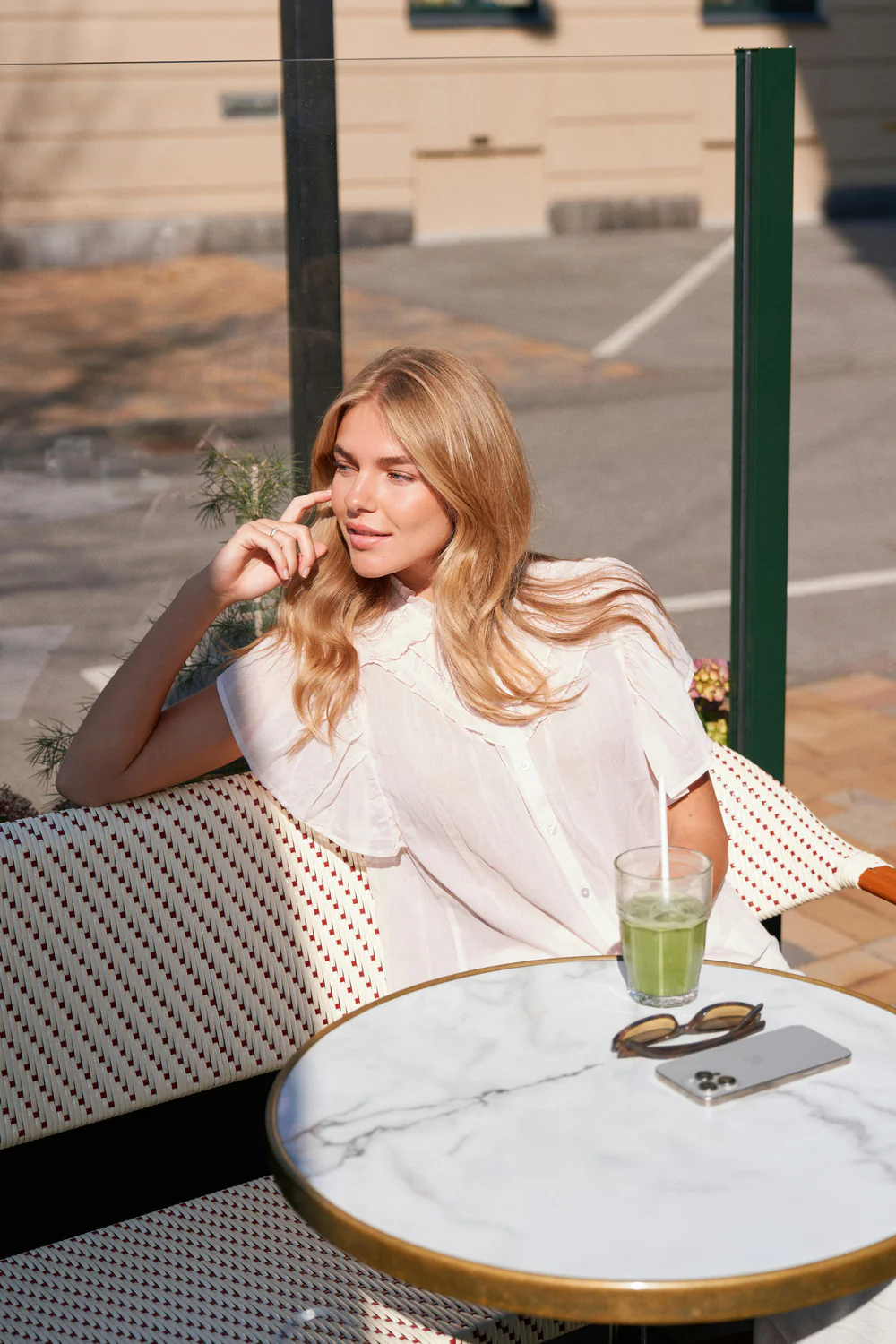 Vinsa S Voile Top | Light Pink | Bluse fra Neo Noir - Image 3