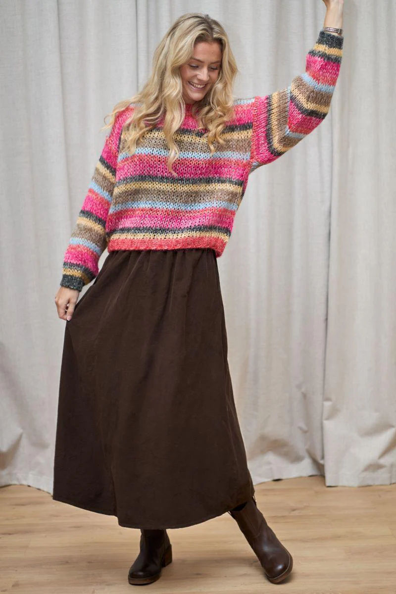 Virginia Corduroy Skirt | Coffee | Nederdel fra Black Colour - Image 3