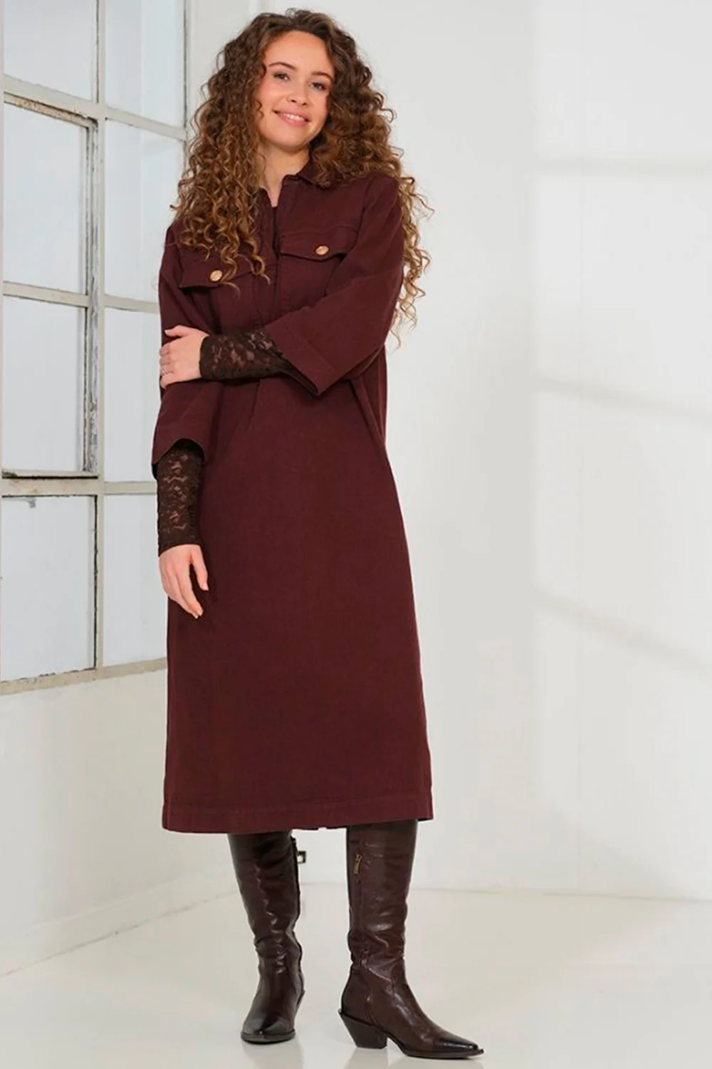 Vivian Dress 2877 | Bordeaux | Kjole fra Prepair