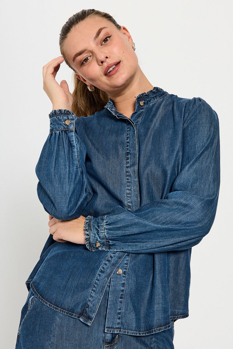 Wilke Shirt 205133 | Medium Blue Denim | Shirt fra Freequent - Image 4