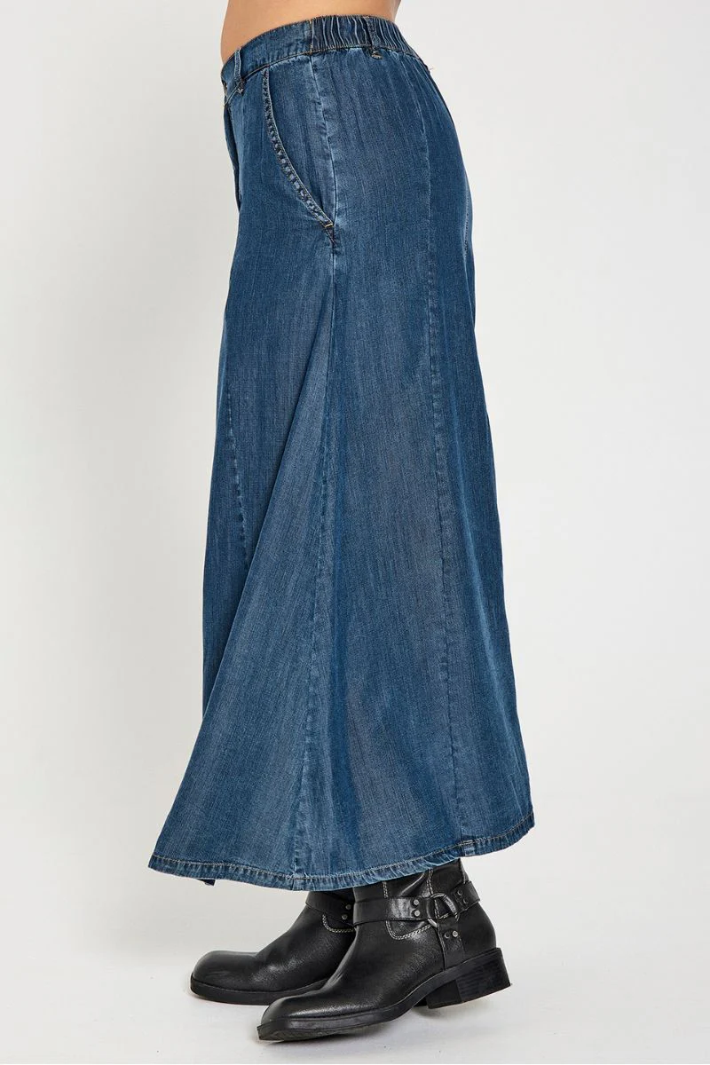 Wilke Skirt 205135 | Medium Blue Denim | Nederdel fra Freequent - Image 8