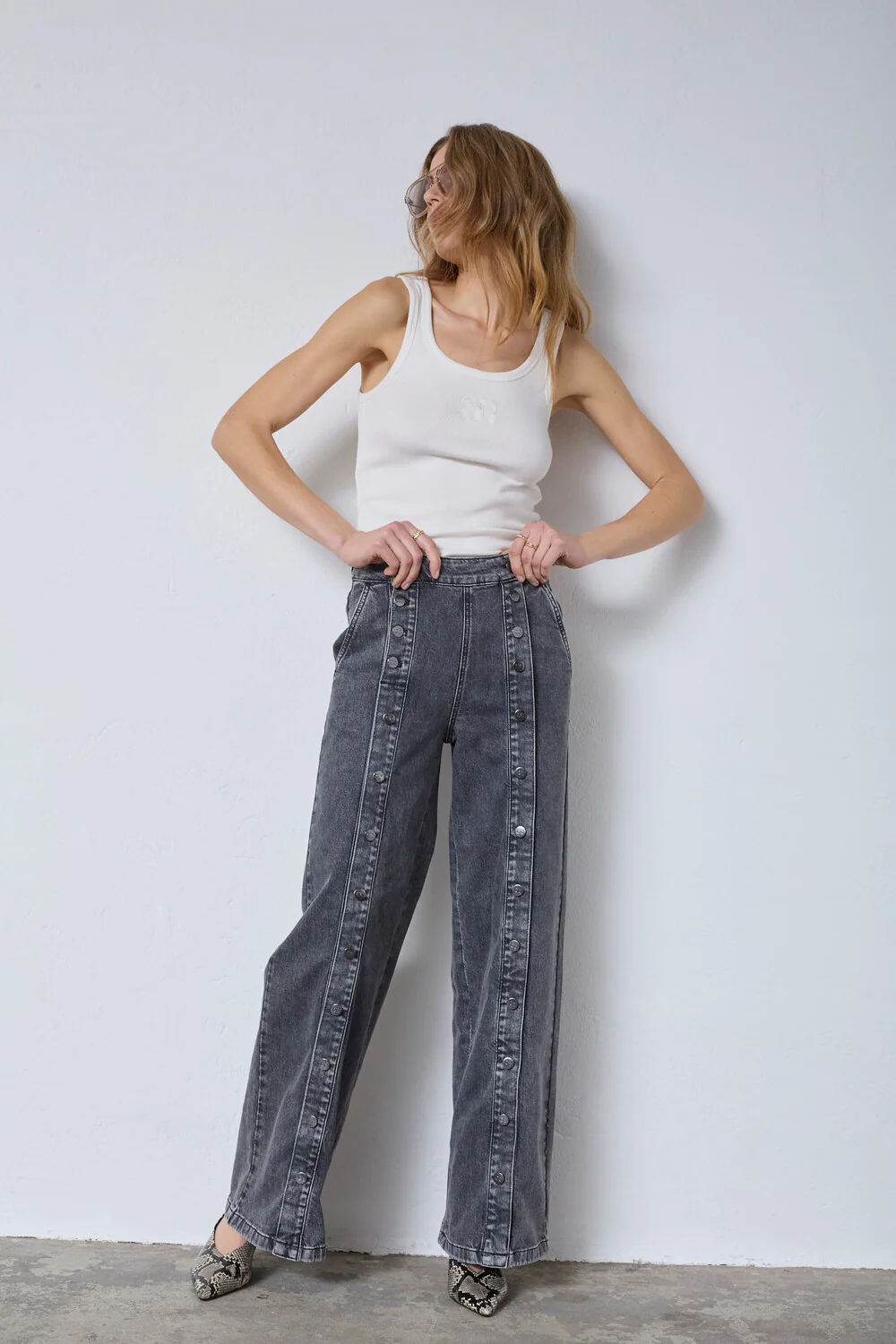 Willa Button Jeans 41005 | Black | Bukser fra Co'couture - Image 3